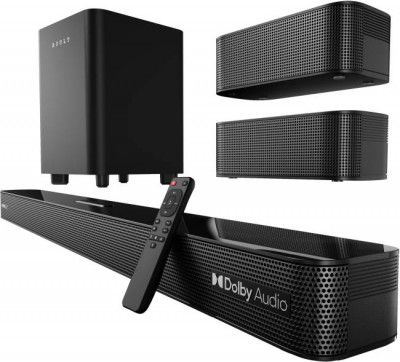 Boult Bassbox X500 Dolby Digital, 500W Power, 5.1 Channel, Dedicated DSP, 3 EQ mode 500 W Bluetooth Soundbar  (Black, 5.1 Channel)