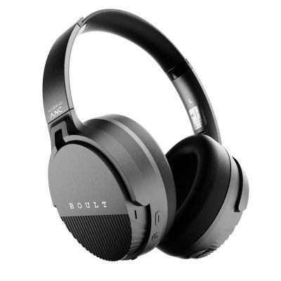 Boult Boost Headphones with 33db Hybrid ANC, 65H Playtime, 40mm Bass Drivers, Zen ENC Mic, Bluetooth v5.4, Type-C Fast Charging (Jet Black)