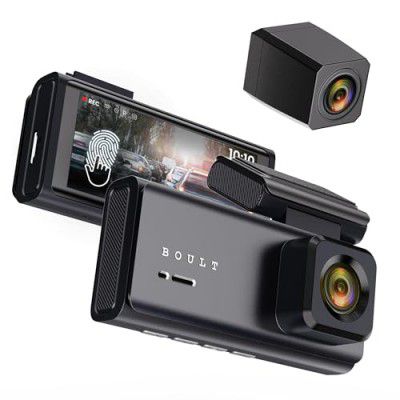 Boult Cruisecam X3 Car DashCam with 2K + 4MP Front & 1080p + 2MP Rear HD Recording, 3.7" LCD Touch Screen, 145°