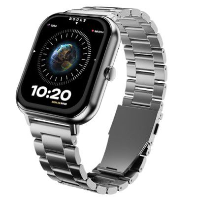 Boult Drift+ Smart Watch 1.85''HD Screen, Bluetooth Calling, IP68, 500 Nits Brightness, 100+ Sports Mode Smartwatch (Chrome)