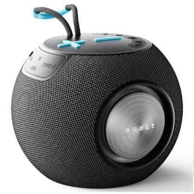 Boult Newly Launched Bassbox Q10 Bluetooth Speaker with 10 Watt BoomX Audio, Up to 18Hrs Playtime, Type-C Charging, AUX/TF Card/USB & BT 5.4 Compatible, Dual Radiator, Portable Speaker (Jet Black)