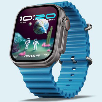 Boult Crown Smart Watch 1.95'' Screen, BT Calling, Working Crown, Zinc Alloy Frame, 900 Nits Brightness, AI Voice Assistant, SpO2 Monitoring, 120+ Sports Mode (Denim Blue)