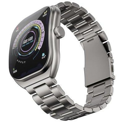 Boult Trail Pro Smartwatch 2.01'' 3D Curved Screen+AMOLED, BT Calling 5.3, 600 Tracking (Silver)