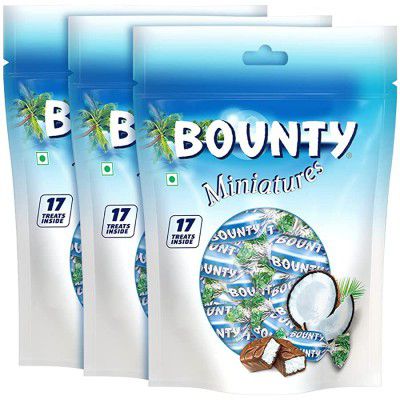 Bounty Coconut Miniature Chocolates 170g Pack of 3