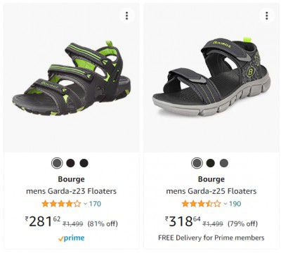 Bourge mens Floaters upto 80% off