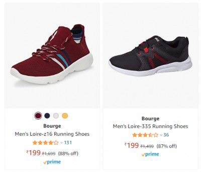 Bourge Men's Running Shoes starting at ₹199