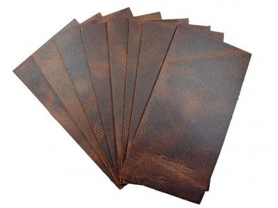 Bovine Leather Sheets Rustic Leather Rectangles (3 x 6 in.) 8 Piece Set for Crafts/Tooling/Hobby Workshop, Leather Sheet for Sofa Repair