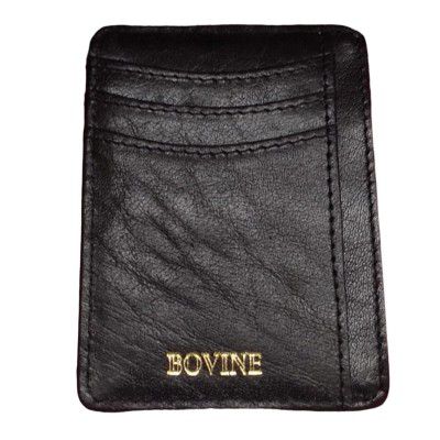 BOVINE Slimmest Compact Small Unisex Pure Unique Leather Gift Wallet for Kids Birthday Boys Girl Adults Men Women Marriage Anniversary Husband Wife Special (Black)