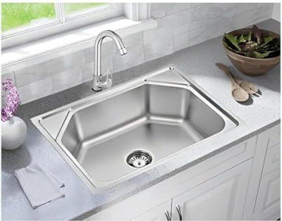 BOWLS & MORE 24"x18"x9" MACHINE MADE HEAVYDUTY KITCHEN SINK Vessel Sink (SILVER)