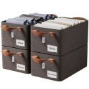 BOXJOY 4 Pcs Wardrobe Cloth Organizer for Storage Box with Label Card & Holder ...