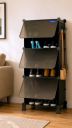 BOXJOY 6 Shelf Black Shoe Rack ...