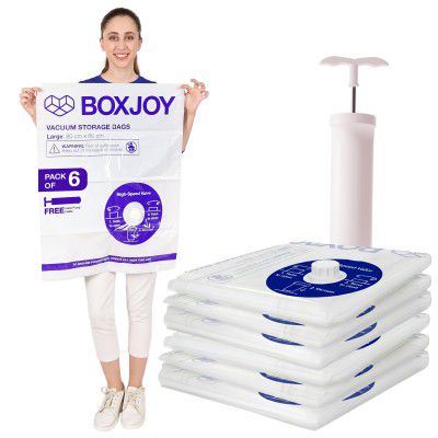 Boxjoy Pack of 6 LARGE (60x80cm) Transparent Vacuum Storage Bags