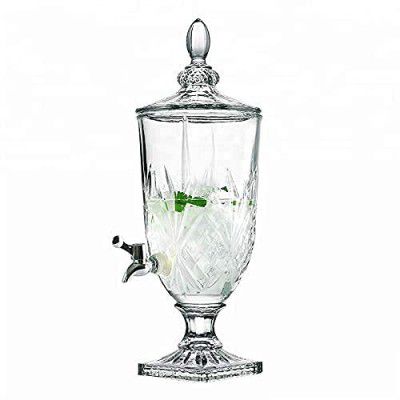 Boxoza Dispenser - Glass Cold Water Mason Jar Beer Dispenser, Clear, Beverage Drink Dispenser, Glass Pitcher with tap/Spigot and Steel lid,4 Liter (Mason Jar - 2 Liter)