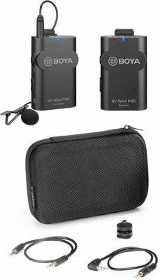 BOYA BY-WM4 Pro K1 Portable 2.4G Wireless Microphone System(One Transmitters + One Receiver) with Hard Case for Cameras & Smartphones Microphone