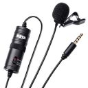 Boya ByM1 Auxiliary Omnidirectional Lavalier Condenser Microphone with 20ft Audio Cable (Black)...