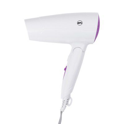 BPL 1200W Foldable Hair Dryer with 3 Heat Settings, Thermo Protect technology for Overheat Protection, 2 Years Warranty, White