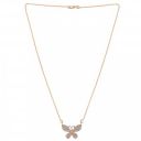 Brado Jewellery Micro Rose Gold Plated White American Diamond Butterfly Shape Necklace Golden Chain Pendant for Women and Girls...