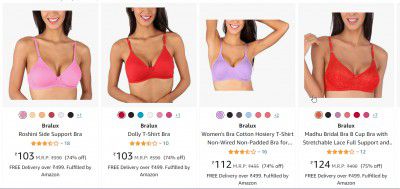 Bralux Women's Everyday Bras @ Minimum 70% Off from ₹103