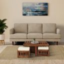 Amazon Brand - Solimo Fawsun Coffee Table  Stools and 4 Cushions ...