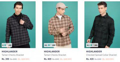 Myntra: Branded Men Shackets From 399/-