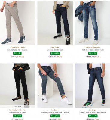 Branded Men's Jeans Upto 75% Off Starts From Rs400