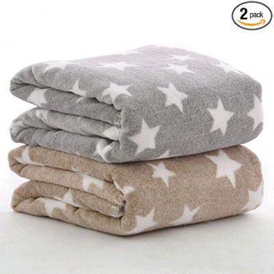 BRANDONN Fleece New Born All Season Ultrasoft Single Baby Blanket | Pack of 2