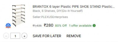 BRANTOX 6 layer Plastic PIPE SHOE STAND Plastic Shoe Stand  (Black, 6 Shelves)
