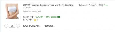 BRATON  Women Bandeau/Tube Lightly Padded Bra  (White)