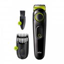 Braun Beard Trimmer BT3221 and Hair Clipper for Men, Lifetime Sharp Blades, 20 Length Settings, 50mins cordless trimming, Black/Volt Green...