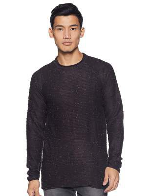 BRAVESOUL Men's Synthetic Sweater (MK-162ELEMENTAL_Grape/Multi Color_M)