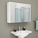 Bravo Home Bade Cabinet with Mirror (White)...