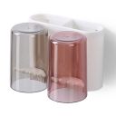 Brayden Minio E1924 Self Adhesive Wall Mounted Multi-Function Toothbrush Holder for Bathroom with 2 Cups...