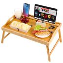 Breakfast in Bed Tray with Legs,Bed Trays Eating Table Lap Trays for Eating Lap Desk 20 Inch Removable Media Slot Laptop Bed Tray Bamboo with Foldable Legs...