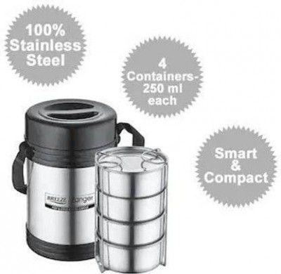 BREEZE Ranzer 4 4 Containers Lunch Box  (1000 ml, Thermoware)
