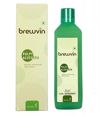 Brewvin Pulpy Aloe Vera Juice, 1L | Reinvigorates Skin & Hair
