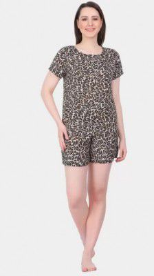 Bribze Women Night Suit Set Multicolor Printed