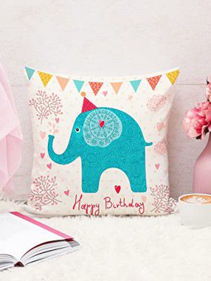 BRICK HOME Digital Printed Jute Cushion Cover for Home Décor Set of 1 (16 x 16 Inches) 3