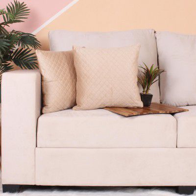 BRICK HOME Single Side Quilted Velvet Cushion Cover Set of 2 (16 x 16 Inches)