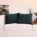 BRICK HOME Single Side Quilted Velvet Cushion Cover Set of 2 (12 x 18 Inches)...