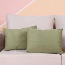 BRICK HOME Single Side Quilted Velvet Cushion Cover Set of 2 (12 x 18")...