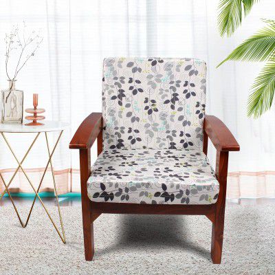 BRICK HOME Sofa Seat Protector 4 Seater White Floral Printed Sofa Seat Cover Elastic !! Strachble (Pack of 4 | Seat Cover)