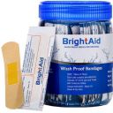 BRIGHT AID WATERPROOF BAND AID FOR ADULTS & CHILDREN- 100strips/jar. Flexible and Highly Breathable PE Film With Medicated Pad Provides Superior Wound Care...