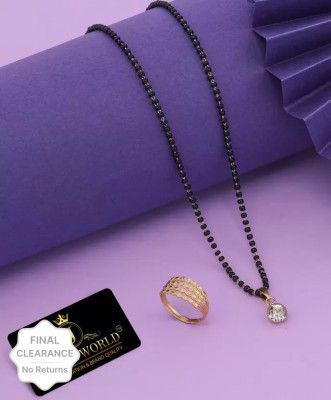 Bright STYLE  Metal, Alloy Gold-plated Gold, Black Jewel Set  (Pack of 1)