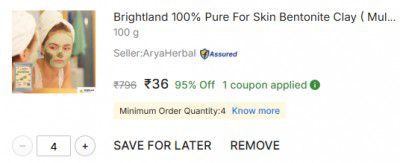 Brightland 100% Pure For Skin Bentonite Clay ( Multani Mitti powder)  (100 g)
