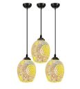BrightLyt Handcrafted Glass Kitchen Island Hanging Light for Home Decoration, Living Room Pendant Lamp (Pack of 3)...