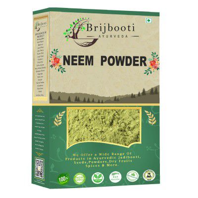 Brijbooti Neem Powder Organic Leaves Powder For Face Pack & Skin -(200 Gr) - 100% Pure & Natural Azadirachta Indica Plants - Pimples Cleanser, Sun-Dried Stemless