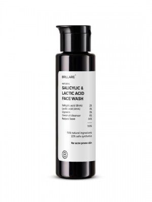 BRILLARE 100% Natural Salicylic & Lactic Acid Face Wash - 100ml