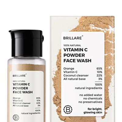 Brillare Vitamin C Face Wash | for Pigmentation & Dark Spots Coconut Skin Brightening 100% Natural Powder Facewash