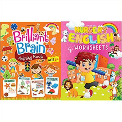 Brilliant Brain Activity Book 3+ & Nursery English Worksheets (Set of 2 books) 