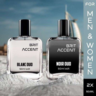 BRIT ACCENT Combo Pack Of Perfume Long Lasting Blanc Oud & Noir Oud - 100 ml (For Men & Women)
